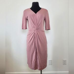 Brigitte Brianna Midi Dress Twist Front Lavendar Purple Modal Cotton Medium